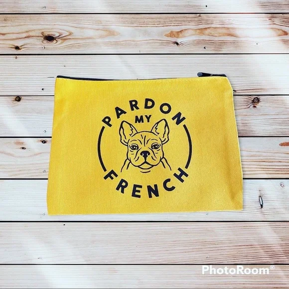 Pouch with zipper “Pardon my French”/New - Picture 1 of 3